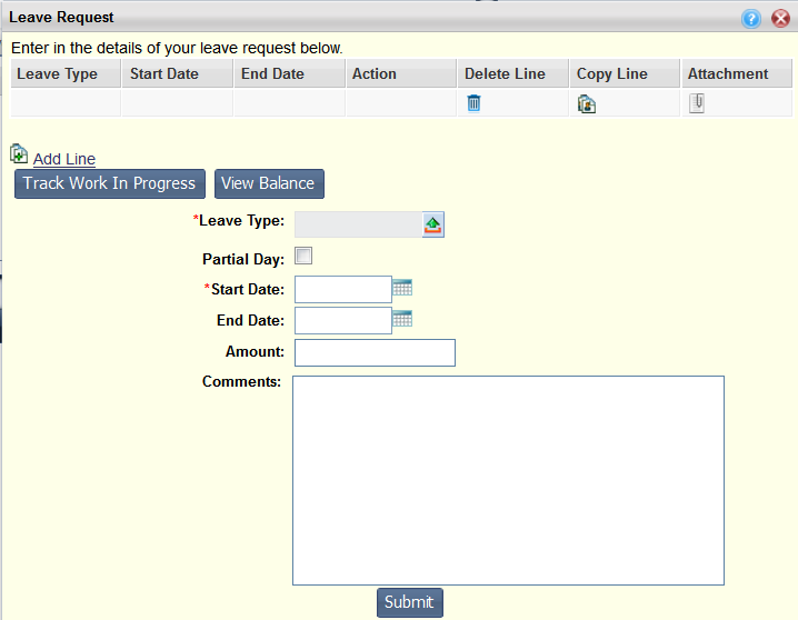 Leave Request Machine Create Leave Request